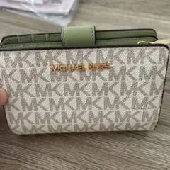 MICHAEL KORS 二つ折り財布 ベージュ/グリーン