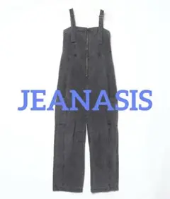 JEANASIS ブラックデニム　オーバーオール