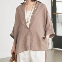 ⭐︎美品・新品⭐︎リネンコットンBOXシャツのサムネイル