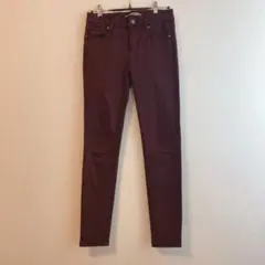 【ジョーズジーンズ】（M）ハイストレッチ スキニーアンクルパンツ バーガンディ