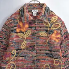 90s〜 GRAFF フラワー刺繍 ゴブラン織り ジャケット ヴィンテージのサムネイル