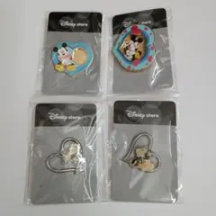 ディズニーストア　ミッキー　ミニー　ハート　ピンバッジ