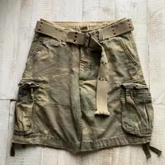 アバクロ ミリタリーカーゴショーツ w28 カモフラ ビンテージ加工