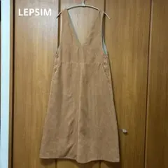 LEPSIM ジャンパースカート フェイクスウェード ブラウン M