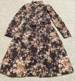 ローラアシュレイ コーデュロイ 花柄 ワンピース 9号