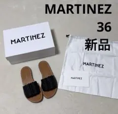 定価46200円【新品】MARTINEZ マルティネス フラットサンダル 黒36のサムネイル