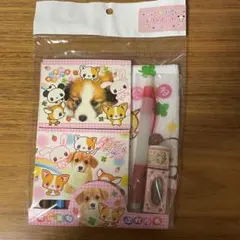 平成　レトロ　ふるーつどろっぷ　メモ帳　ハンカチ　消しゴム　犬　実写　文具