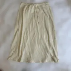 GU ワッフル素材 ロングスカート アイボリー