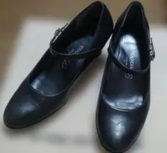 洋服の青山 Precious ブラック ストラップパンプス 24.5cm