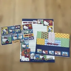 121平成レトロ ハローキティ ファミリー レターセット コミック風2002年