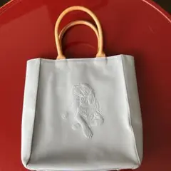 キタムラ　犬　エンボス　ライトブルー　トートバッグ