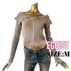 ⭐️A1235⭐️ EGOIST ♥ ブリーチ ダブルジップ オフショル リブニット