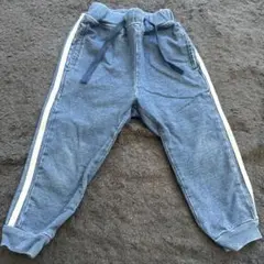 デニムブルー サイドストライプ 長ズボン