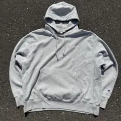 US企画　古着　champion パーカー　グレー　リバースウィーブ　2XL