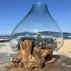 バリ島流木ガラス ビッグサイズΦ35×h70cm 通常77,000円がなんと