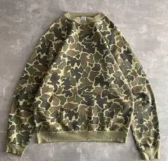 ドスぺ 80s ラッセル ダックハンターカモ スウェット USA製 XL