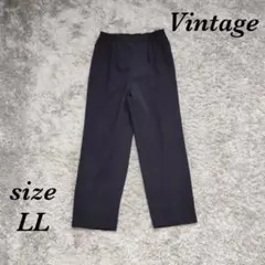 ヴィンテージ (LL) レディース スラックス パンツ ミセス 日本製 タック入