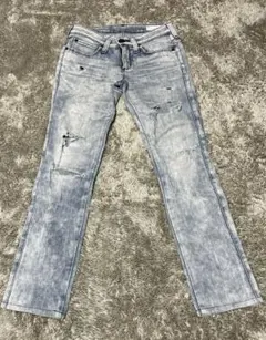 EDWIN ライトブルー ダメージ デニムパンツ