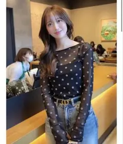美品　HYEON ヘヨン　シアー　トップス　シャツ　ブラウス　人気　完売 美品 HYEON ヘヨン シアー トップス シャツ ブラウス 人気 完売 sheer