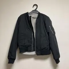 リバーシブル MA-1ジャケット ブラック フリース