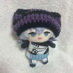 にじぱぺっと にじぬい服 10cmぬい帽子 ネコ耳ニット 黒✖️紫