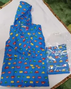 ミキハウス 車柄 フード付きレインコート