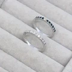 SWAROVSKI スワロフスキー 2連 ラインストーン リング