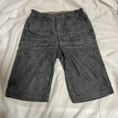 クロコダイル　メンズ デニムショートパンツ グレーのサムネイル