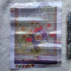 【未使用】ダイヤモンドアート 花瓶の花 30x40cm キット