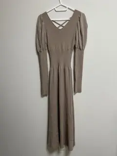 MERCURYDUO ベージュ ニットワンピース Sサイズ