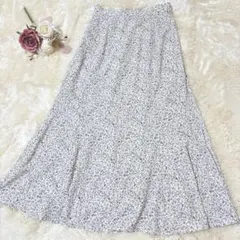 ロペピクニック　小花柄マーメイドスカート　ピンク　白　春夏　ロング　フェミニン