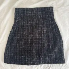snidel スナイデル　ハイウエストスカショーパン　ツイード　ネイビー