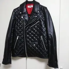 VANQUISH本革ダブルライダースジャケットMメンズBLACK定価59400円のサムネイル