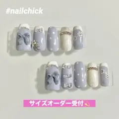 【ネイルチップ】ワンホン　ガーリー　韓国　ちゅるん　バレエコア　量産　夏　推し活