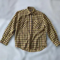 UNIQLO ネルシャツ S イエロー・ネイビーチェック