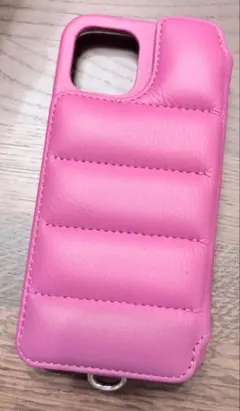 DEMIU iPhone12 ケース ピンク　BALLON ショートストラップ付