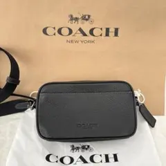 極美品✨COACH ブラック ショルダーバッグ レザー クロスボディ 保存袋付き