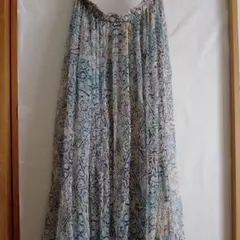 MesDemoiselles 38ブルー系 総柄 ロングフレアスカートのサムネイル