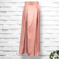 【バンヤードストーム】フロントタックスカートパンツ　光沢感　0 可愛い　ワイド