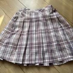 any FAM パープル系チェック柄プリーツスカート 130cm