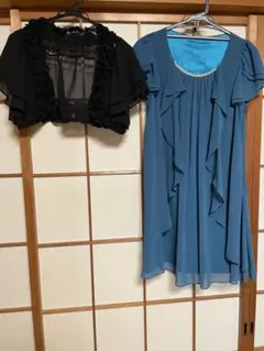値下げ　美品　パーティドレス　ゲストドレス　ボレロ　セット　L〜2Lフリーサイズ