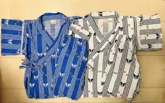 双子コーデ　犬柄 甚平とパンツ２点セット 90cm