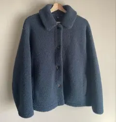 UNIQLO ユニクロ　ボアフリース ステンカラーショートコート　XL ブルー