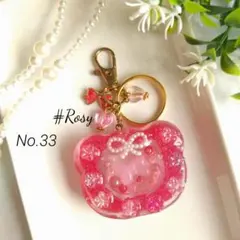 ハンドメイド　キーホルダー　マザーズバッグ　くま　ベビー　ピンク　リボン　韓国