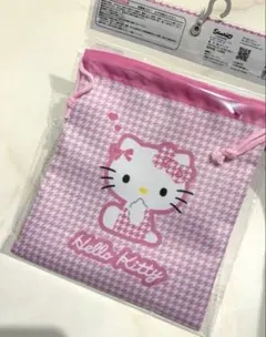 ハローキティ 巾着 しまむら 千鳥柄キティ ピンク サンリオ　新品のサムネイル