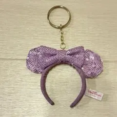 ミニーちゃんカチューシャキーホルダー紫
