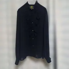 CLATHAS フリル付きブラウス 38　ブラック