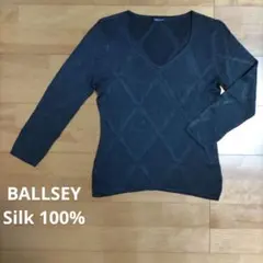 BALLSEY シルク100% 長袖 Vネック セーター 黒