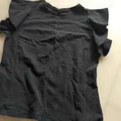 UNIQLO フリルスリーブ Tシャツ ブラック Sサイズ
