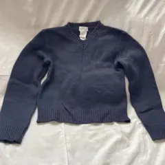 agnès b. ネイビー　Vネックセーター サイズ2 ニットトップス